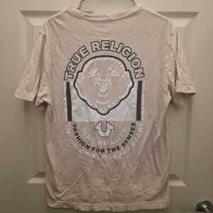 True Religion Men's Pink Graphic T-Shirt